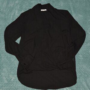 Pleione | Black Long Sleeve Business Casual Blouse